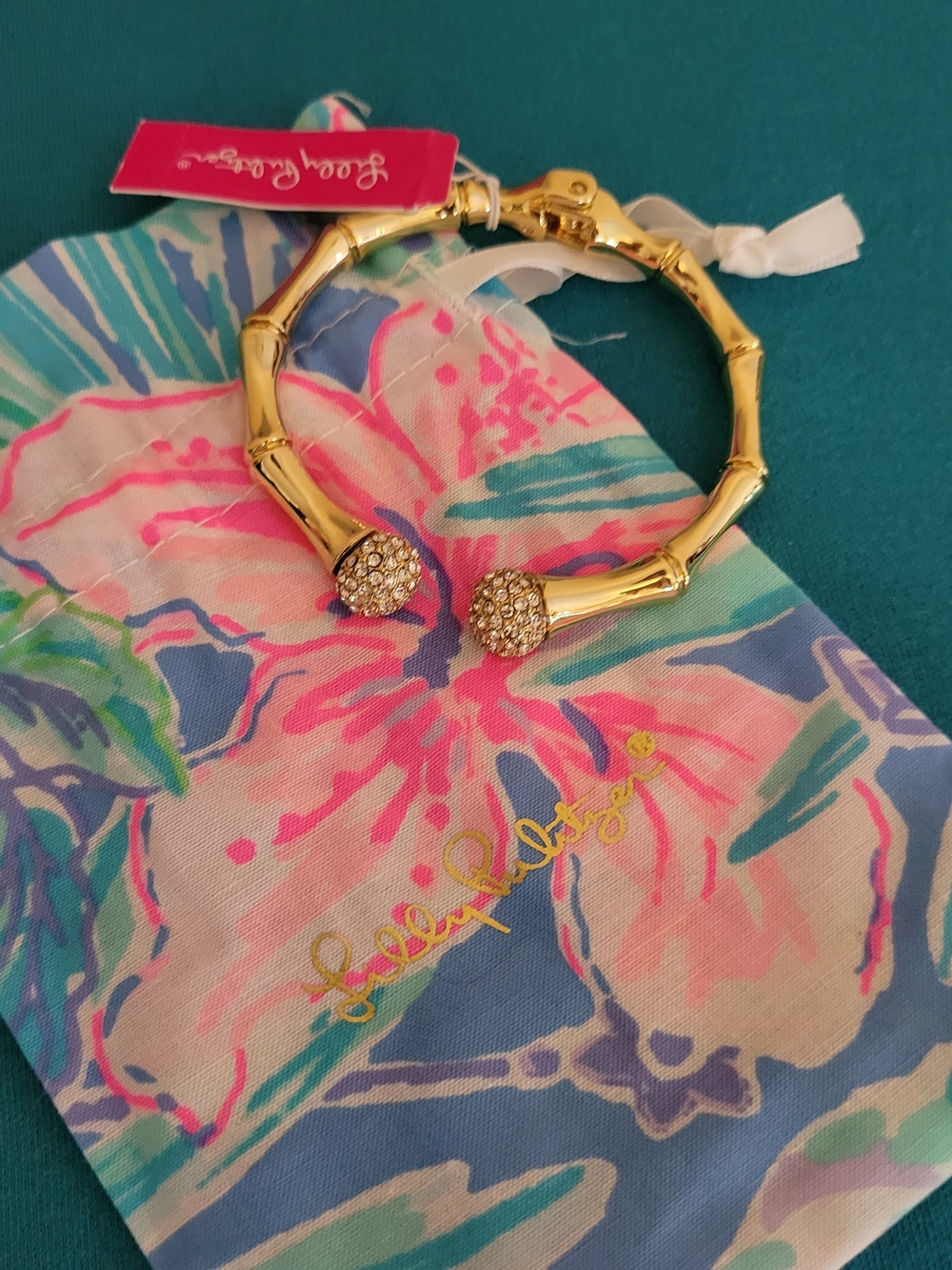 Lilly Pulitzer Flora Gold Bamboo Cuff Bracelet